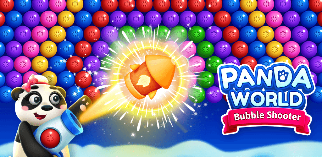 Panda World bubble shooter key art